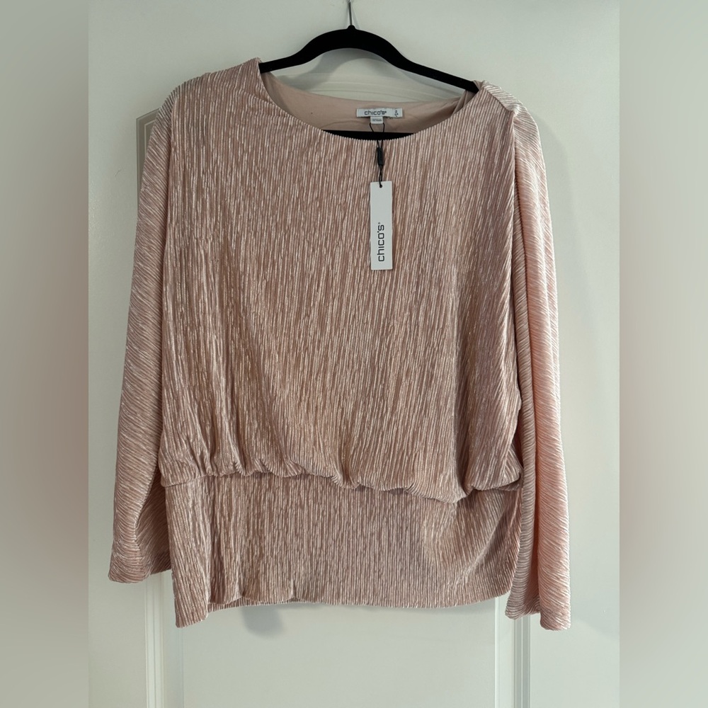 Chico's Blush Textured Blouse